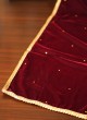 Maroon Velvet Dupatta With Embroidered Motifs